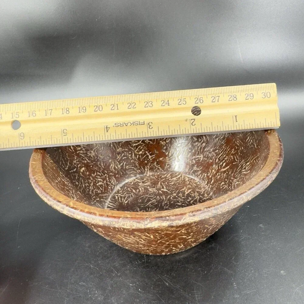 Vintage Permelite Melamine Faux‎ Wood USA Dish Bowl Marked On Bottom Set 2 Pcs